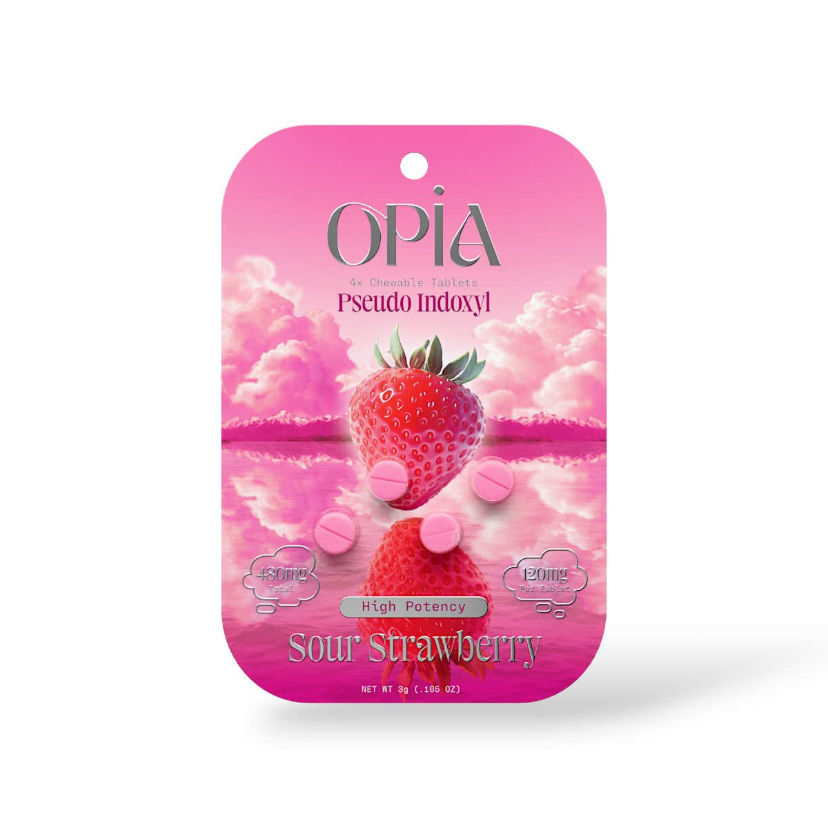 OPIA PSEUDO INDOXYL SOUR STRAWBERRY 480MG 4CT
