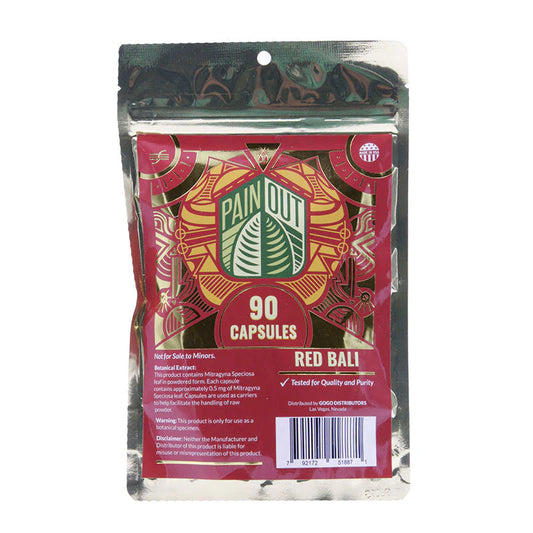 PAINOUT KRATOM CAPSULES RED BALI 90CT