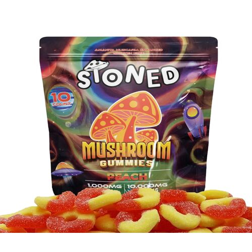 STONED AMANITA MUSCARIA PEACH RINGS GUMY 10000MG