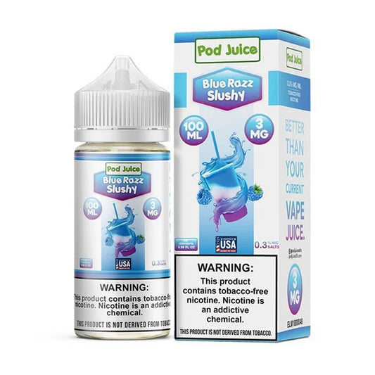 POD JUICE BLUE RAZZ SLUSHY 0MG 100ML