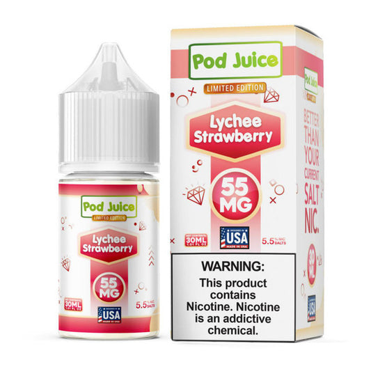 POD JUICE SALT LYCHEE STRAWBERRY 55MG 30ML