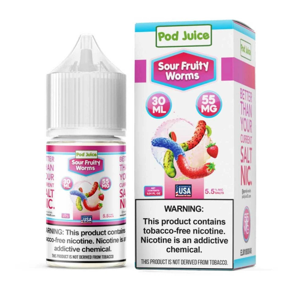 POD JUICE SALT SOUR FRUITY WORMS 35MG 30ML