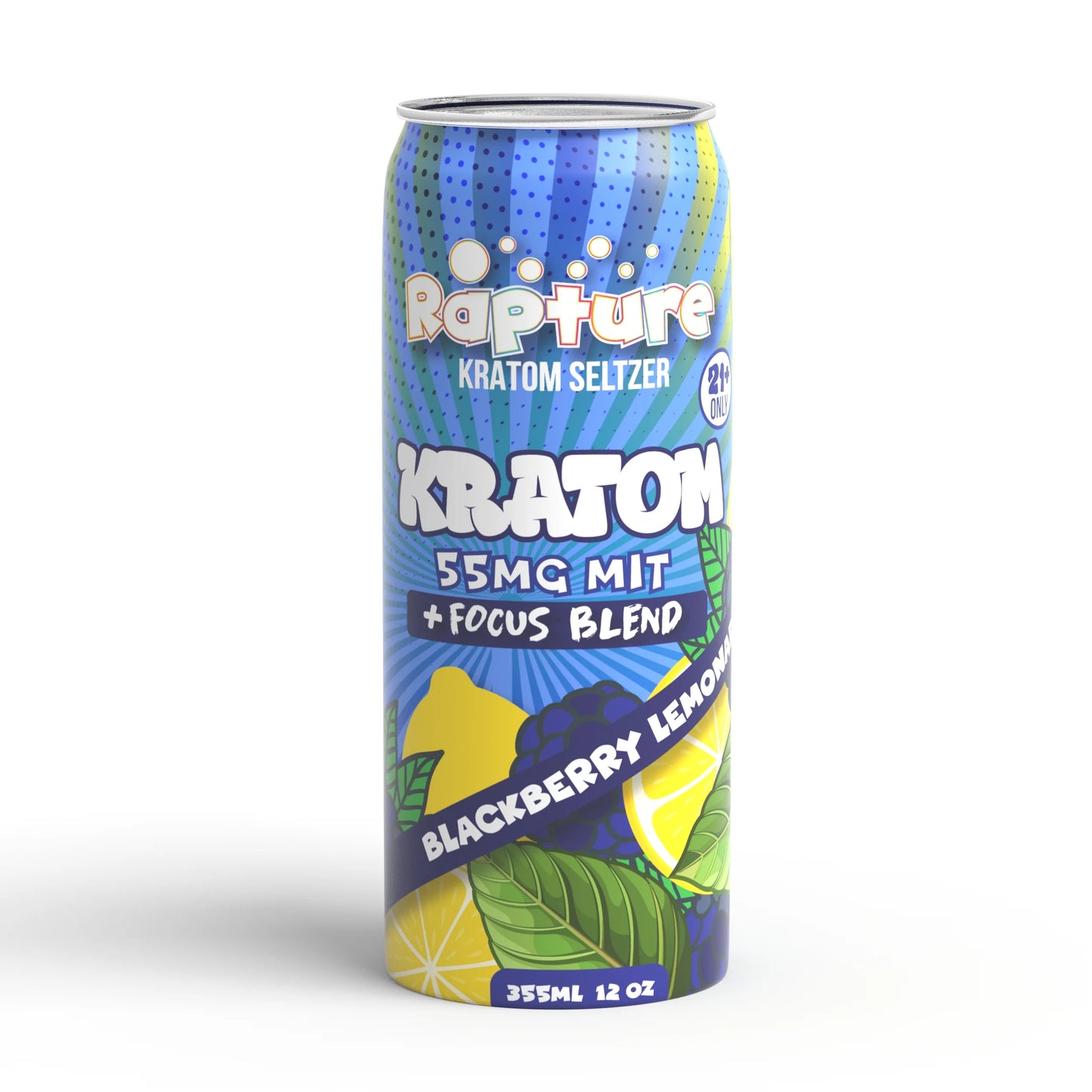 RAPTURE KRATOM SELTZER BLKBRY LMNADE 12OZ 55MG