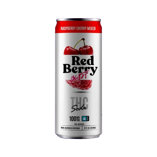 STICKY GREEN THC RASPBERRY RED BERRY BLAST SODA 100MG