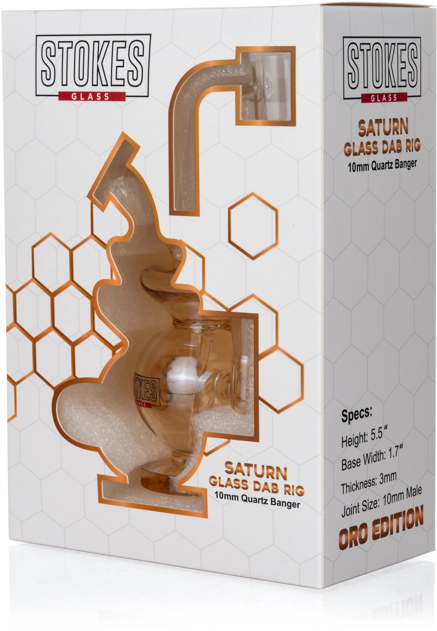 STOKES STATURN GLASS DAB RIG QUATZ BANGER 10MM