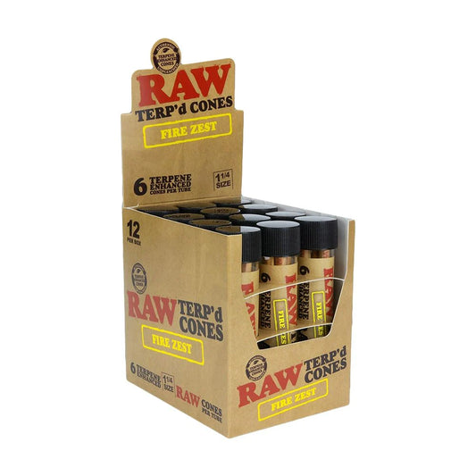 RAW TERP'D CONES FIRE ZEST 1 1/4 12CT
