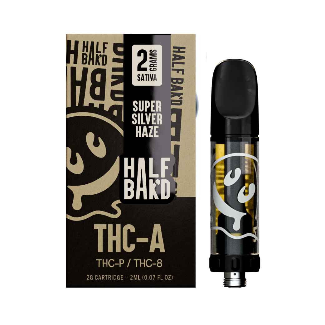 HALF BAKD THCA CARTRIDGE SUPER SILVER HAZE 2GM|850046357749|Pack Of|5