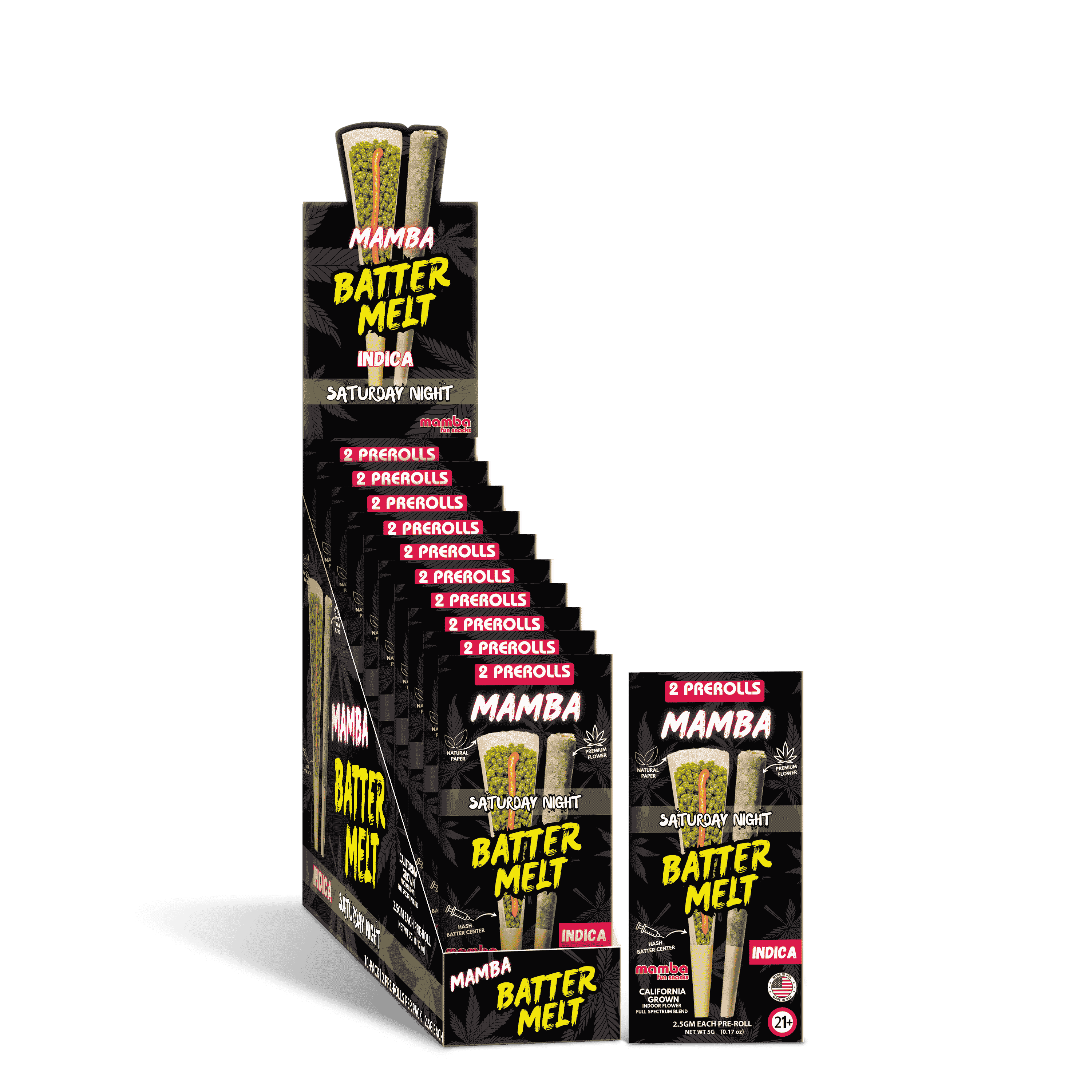 MAMBA BATTER MELT PROLL| SATURDAY NIGHT INDICA 5GM|643556215315|PK OF 10
