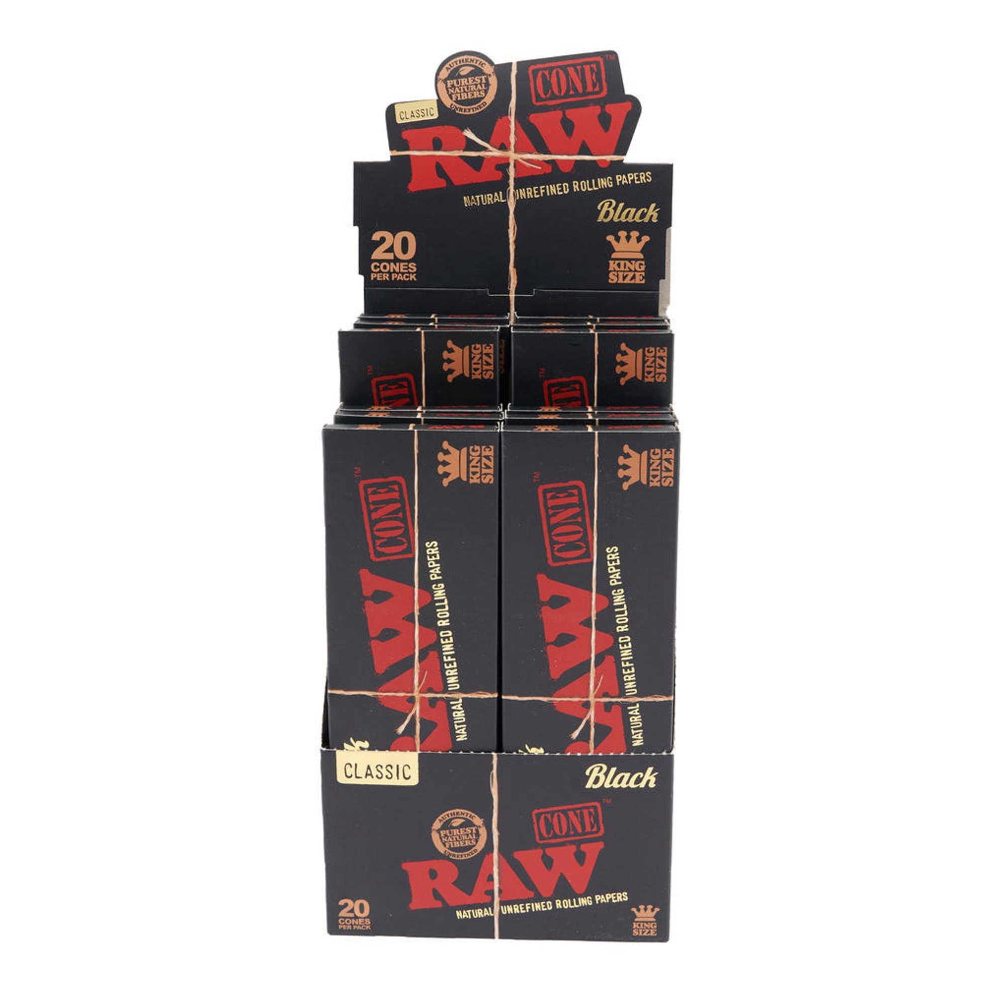 RAW BLACK KING SIZES 20 CONES  12CT