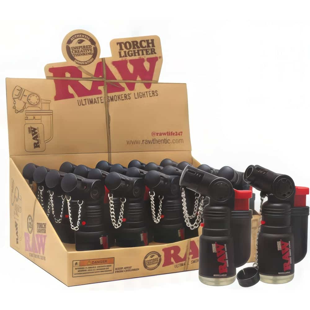 RAW TORCH  LIGHTER BLACK 20PK