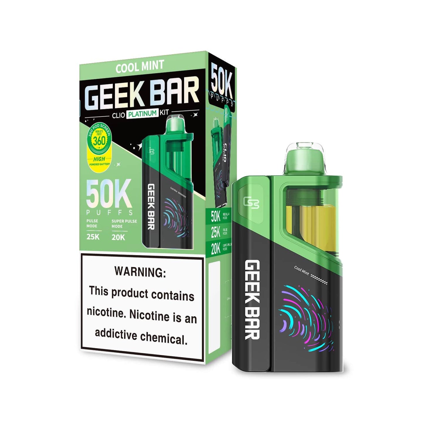 GEEK BAR CLIO PLATINUM KIT COOL MINT 50K