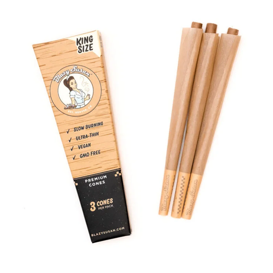 BLAZY SUSAN CONES & PAPER UNBLEACHED CONES KING SIZE 3PK