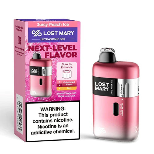 LOST MARY ULTRASONIC 35K|LOST MARY ULTRASONIC JUICY PEACH ICE 35K|5056716406433|Pack Of 5