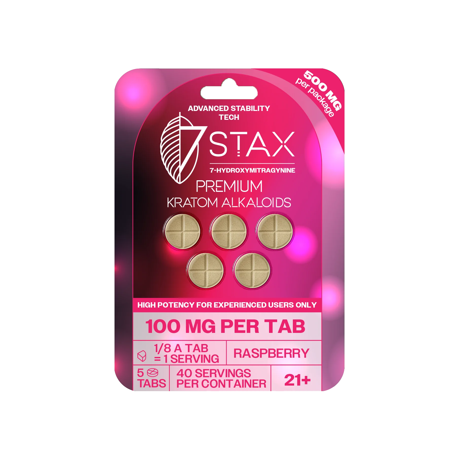 7STAX 7 HYDROXY RASPBERRY 500MG 5CT