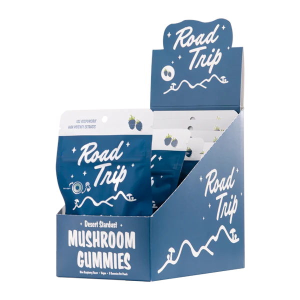 ROAD TRIP MUSHROOM GUMY BLUE RASPBERRY 28GM|608539234882|Pack Of|30