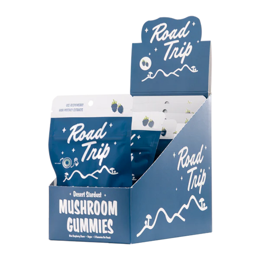 ROAD TRIP MUSHROOM GUMY BLUE RASPBERRY 28GM|608539234882|Pack Of|30