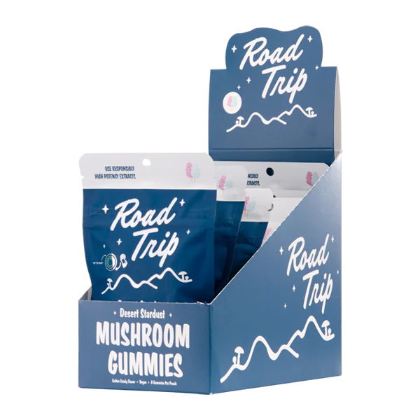 ROAD TRIP MUSHROOM GUMY COTTON CANDY 28GM|721750309952|Pack Of|30