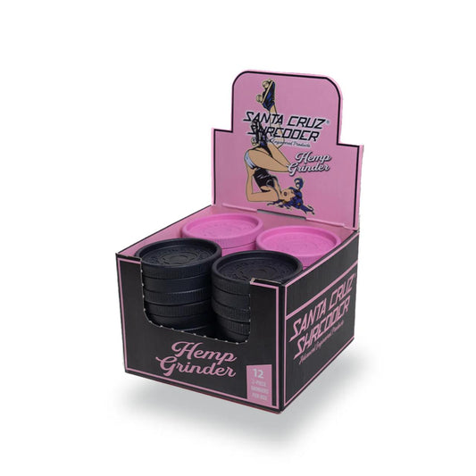 SANTA CRUZ SHREDDER PINK & BLACK MEDIUM HEMP GRINDER POP