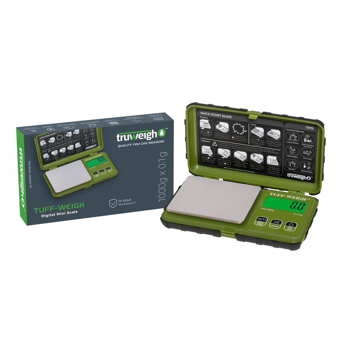 TRUWEIGH TUFF DIGITAL MINI SCALE GREEN 200GXO.01G SC-329
