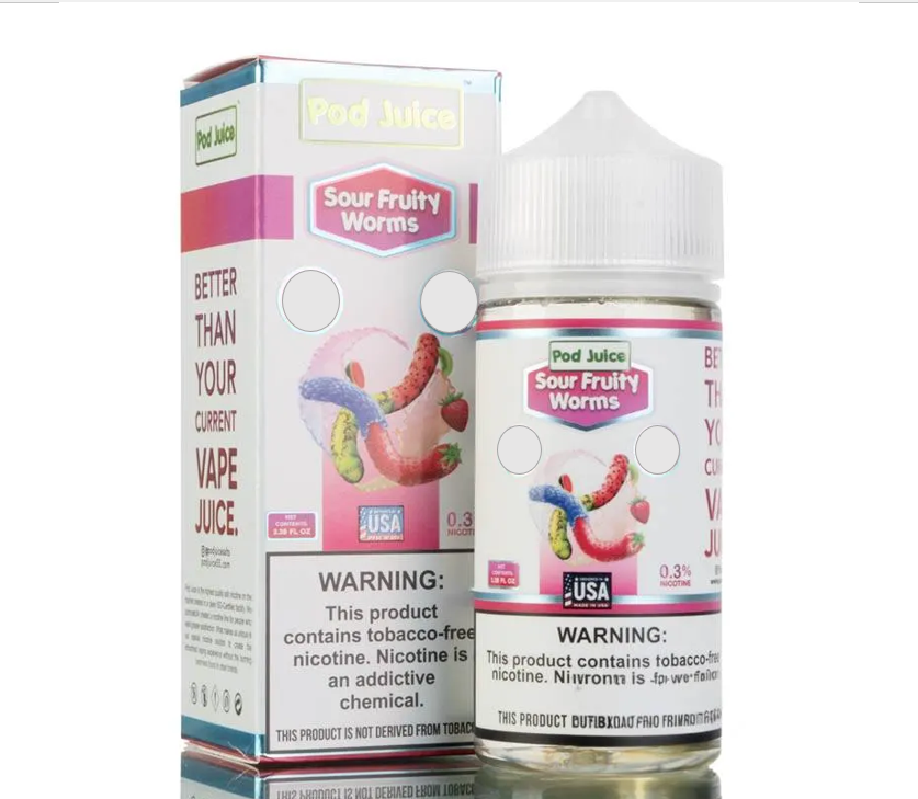 POD JUICE SOUR FRUITY WORMS 0MG 100ML