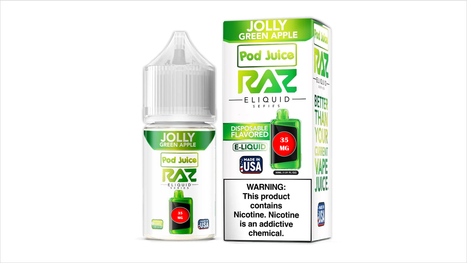 POD JUICE X RAZ JOLLY GREEN APPLE 35MG 30ML