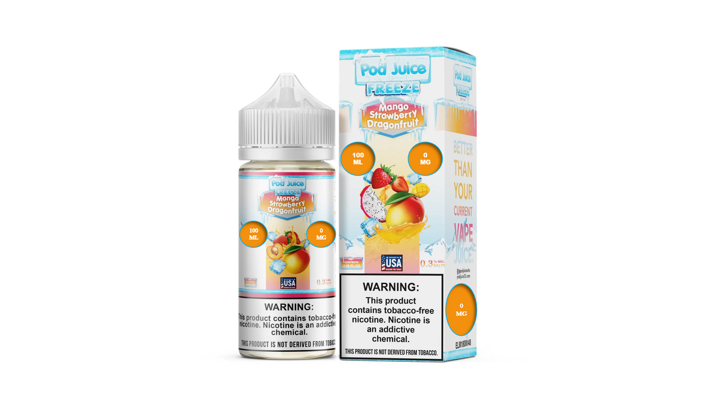 POD JUICE FREEZE MNGO STRWBRY DRGNFRUT 0MG 100ML