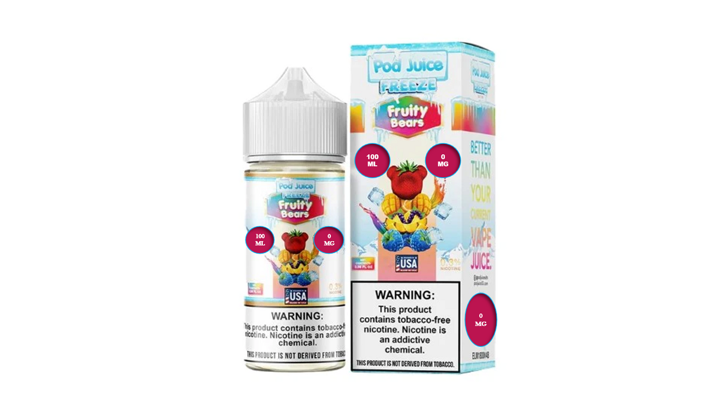 POD JUICE FREEZE FRUITY BEARS 0MG 100ML