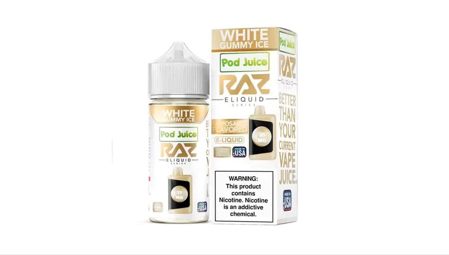 POD JUICE X RAZ WHITE GUMMY ICE 35MG 30ML