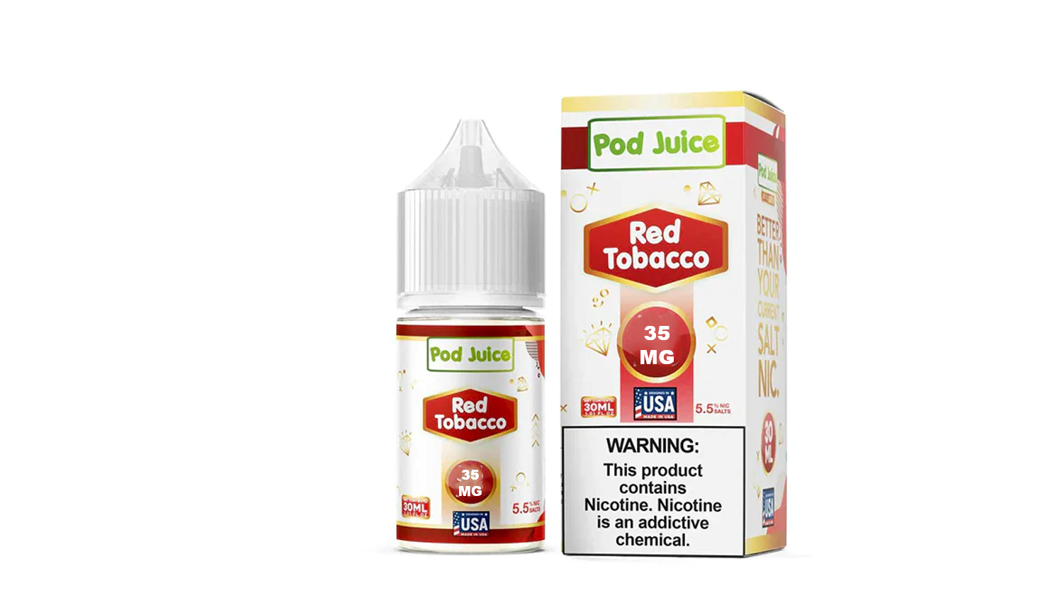 POD JUICE SALT RED TOBACCO 35MG 30ML