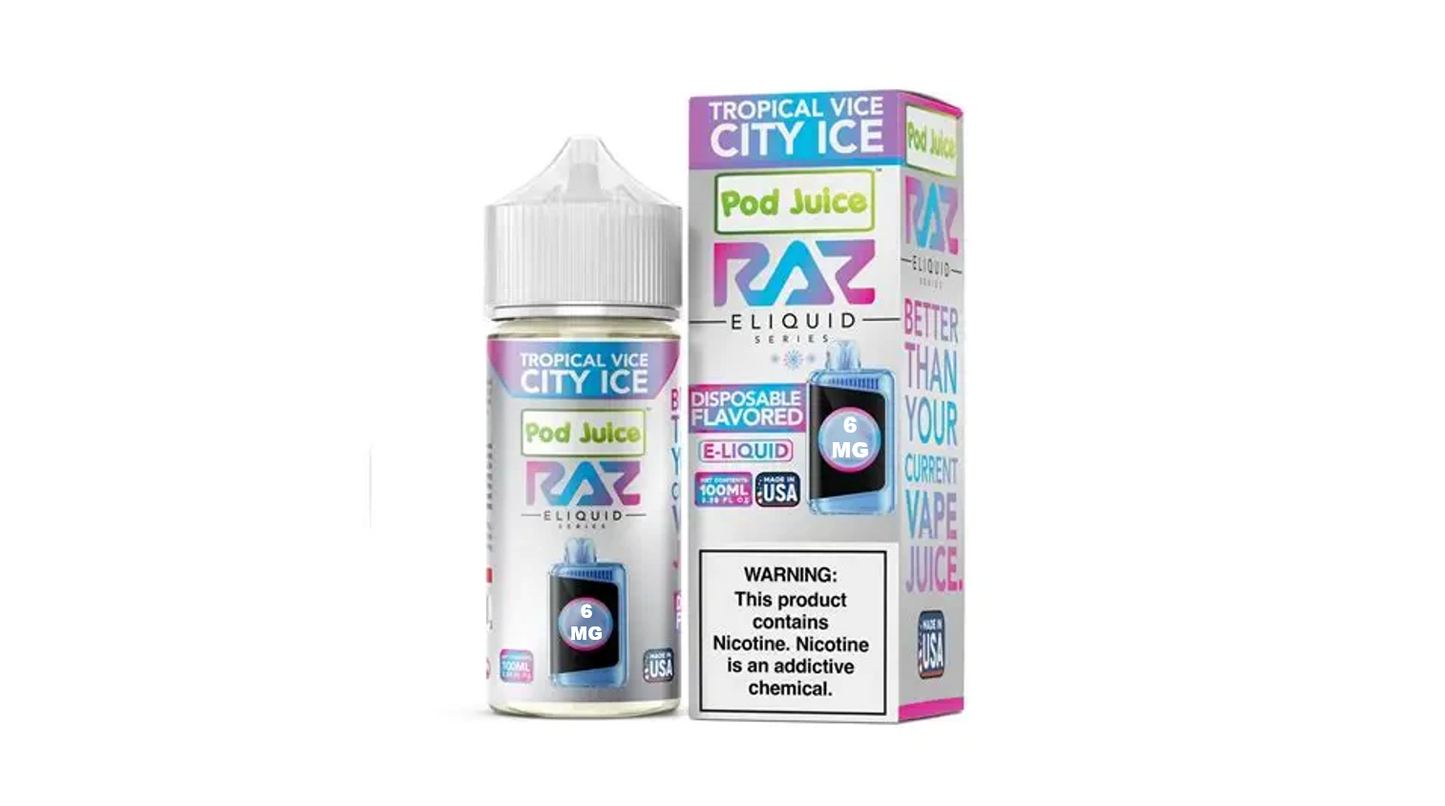 POD JUICE X RAZ TROPICAL VICE CITY ICE 6MG 100ML