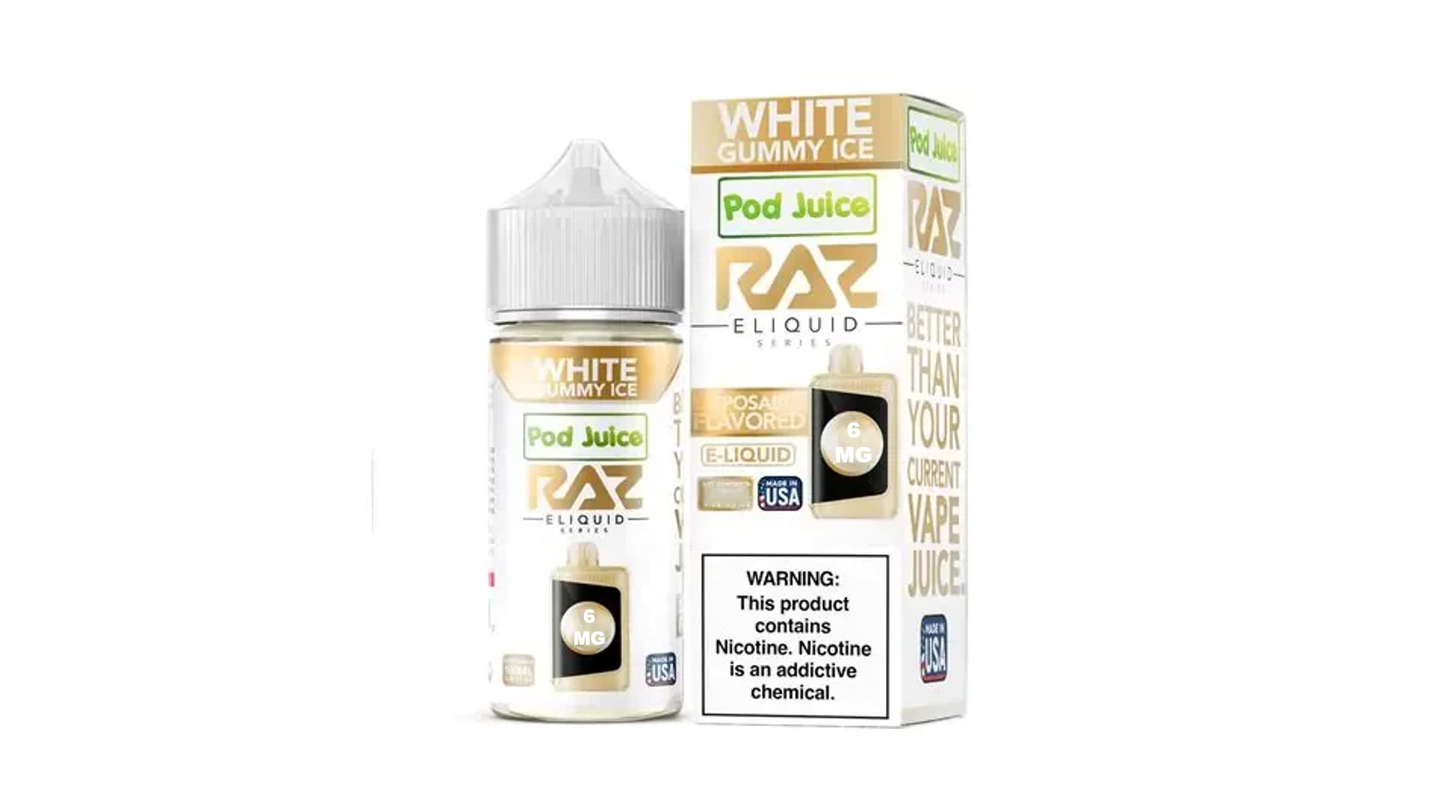 POD JUICE X RAZ WHITE GUMMY ICE 6MG 100ML