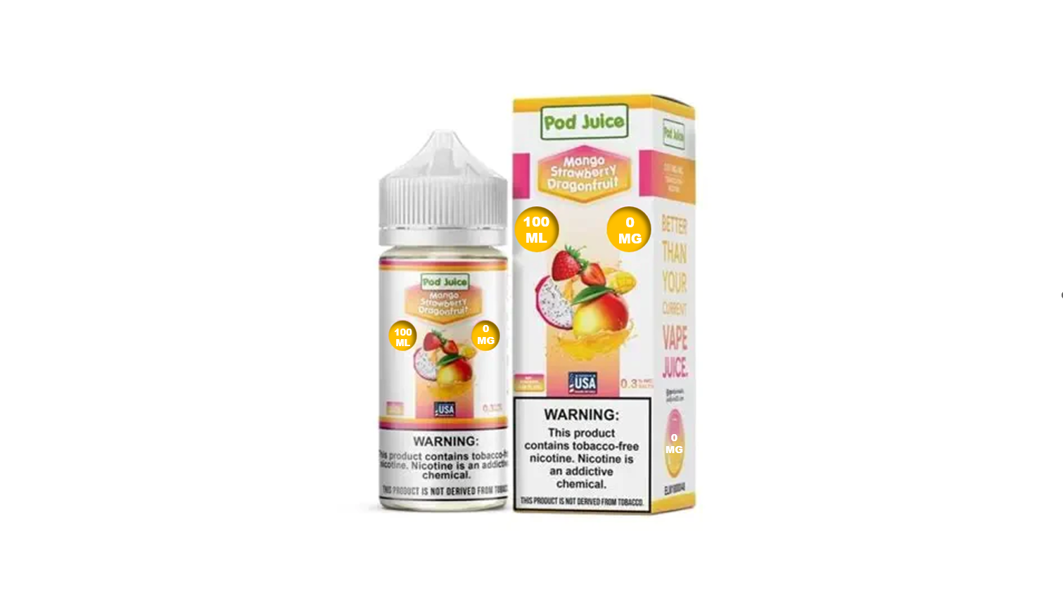 POD JUICE MANGO STRAWBERRY DRAGONFRUIT 0MG 100ML