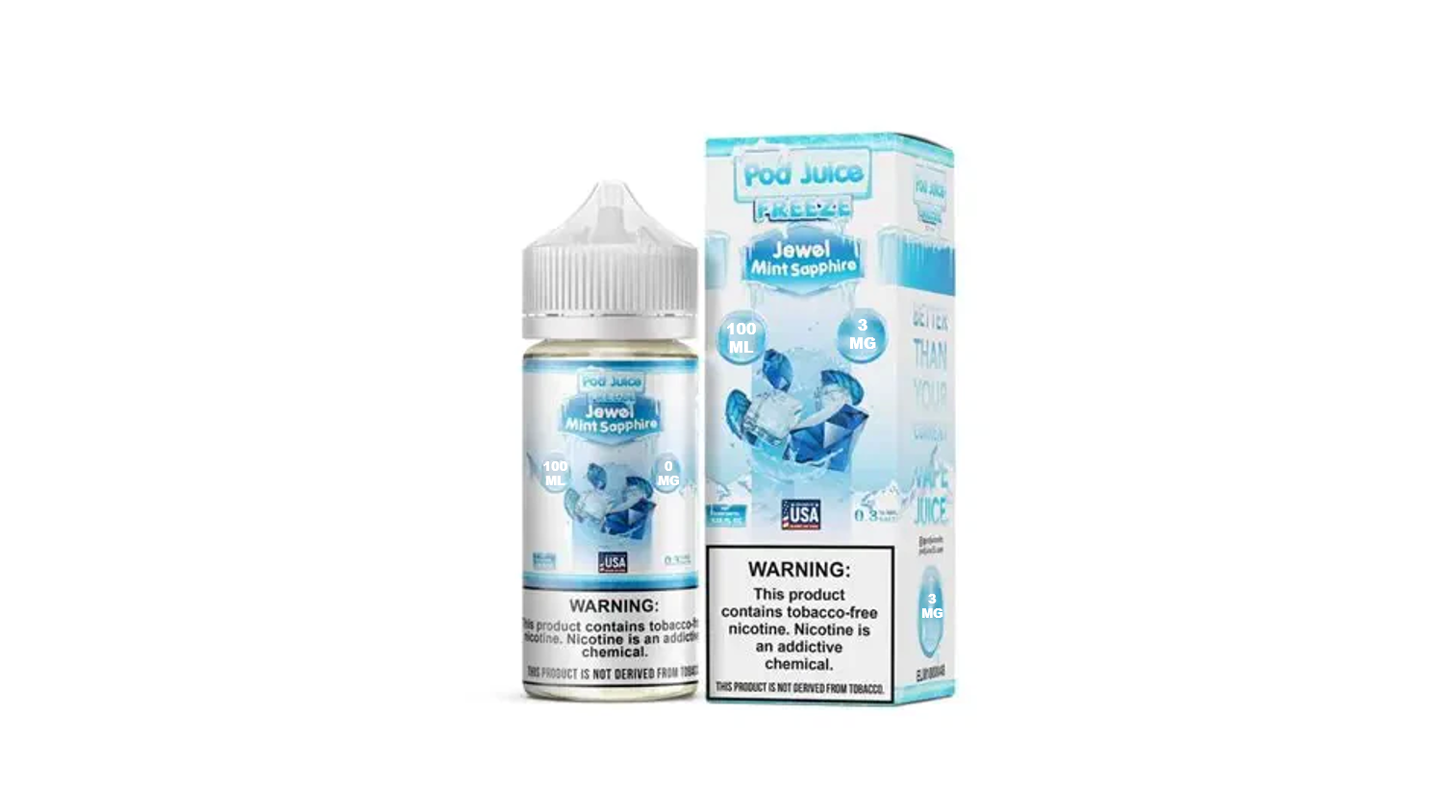 POD JUICE FREEZE JEWEL MINT SAPPHIRE 0MG 100ML