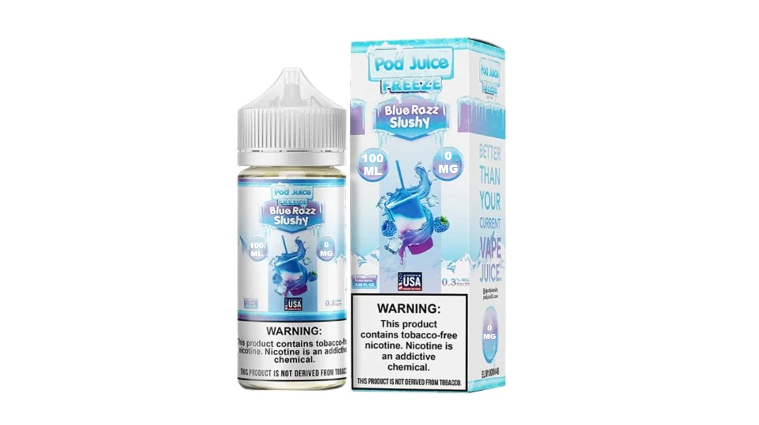 POD JUICE FREEZE BLUE RAZZ SLUSHY 0MG 100ML