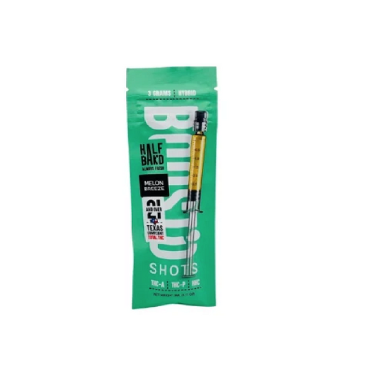 HALF BAK'D THC-A HHC BOOSTD SHOT MELON BREEZE HYBD 3GM 3ML