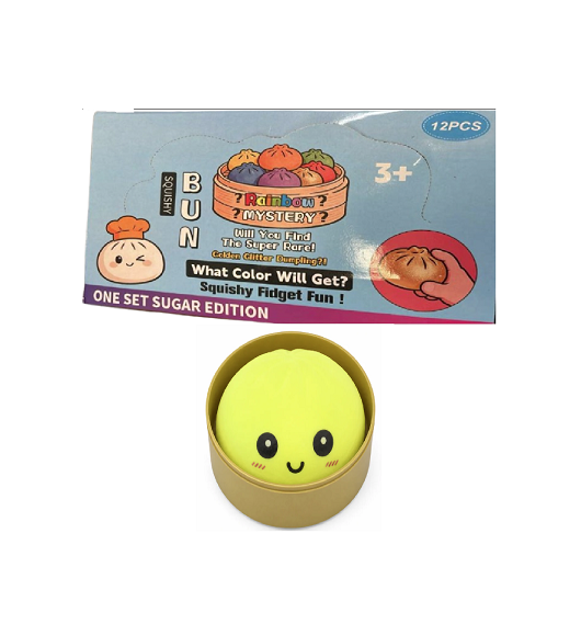 SQUISHY FIDGET DUMPLING YELLOW COLOR 12CT