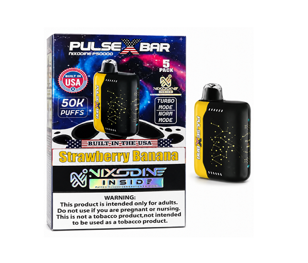 PULSE X BAR NIXODINE STRAWBERRY BANANA 50K