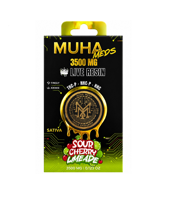 MUHA MEDS LIVE RESIN THC P HHC SOUR CHERRY LIMEADE SAVA 3500MG