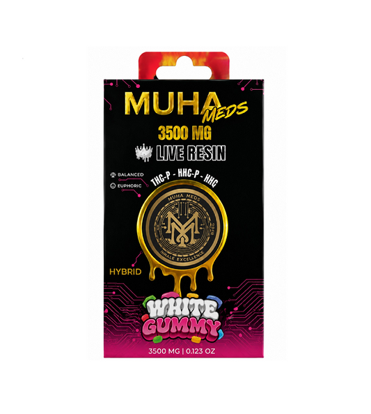 MUHA MEDS LIVE RESIN THC P HHC WHITE GUMMY HYBD 3500MG