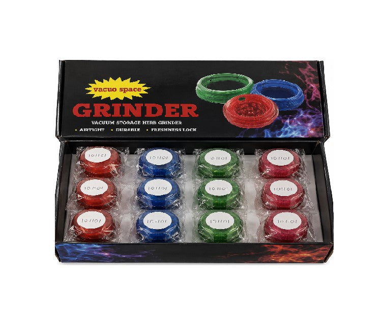 VACUO SPACE GRINDER TWIST AND PULL ASSORTED COLORS 12CT 101101
