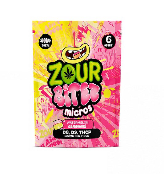 ZOUR BITES MICROS D8,D9 THCP WATERMELON LEMONADE 3000MG 30CT