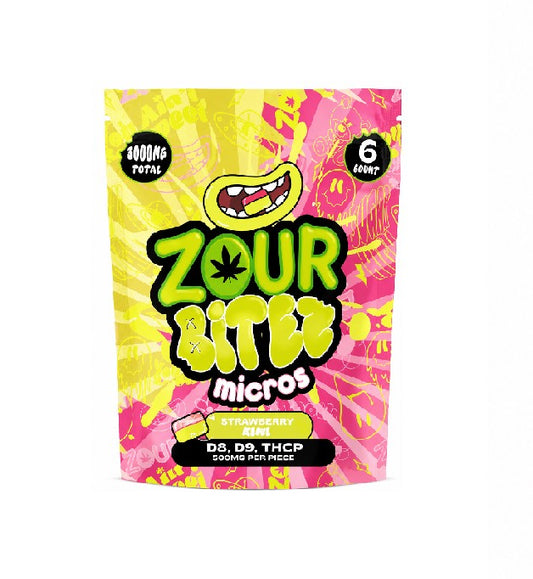 ZOUR BITES MICROS D8,D9 THCP STRAWBERRY KIWI 3000MG 30CT
