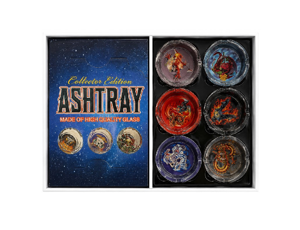 GLASS ASHTRAY GLOW COLLECTION EDITION 6CT