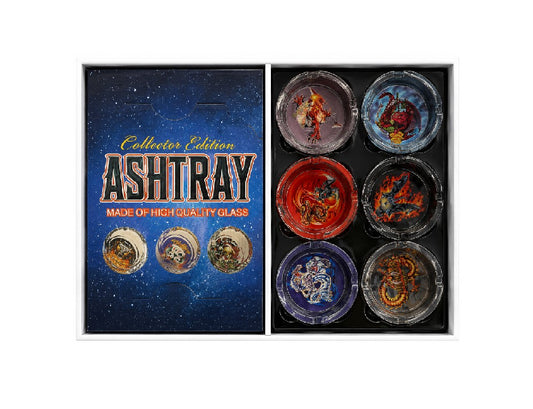 GLASS ASHTRAY GLOW COLLECTION EDITION 6CT