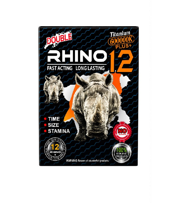 RHINO DOUBLE PILL TITANIUM 600000K PLUS 24CT