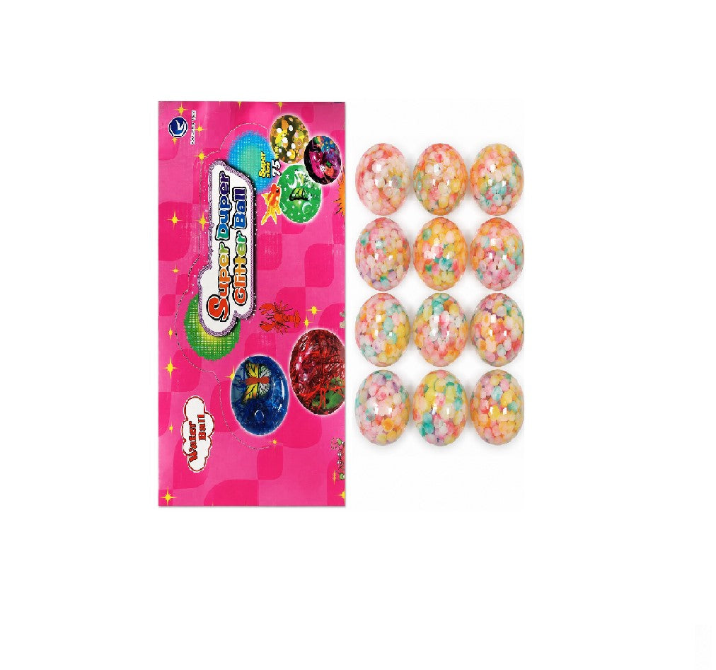 SUPER DUPER GLITTER BOUNCE LIGHTING BALL 12CT