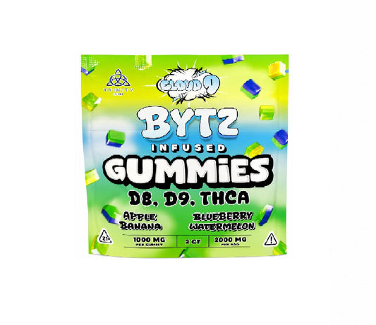 CLOUD9 BYTZ THCA GUMY APPLE BANANA+BLUEBERY WATERMELON 2000MG 50CT