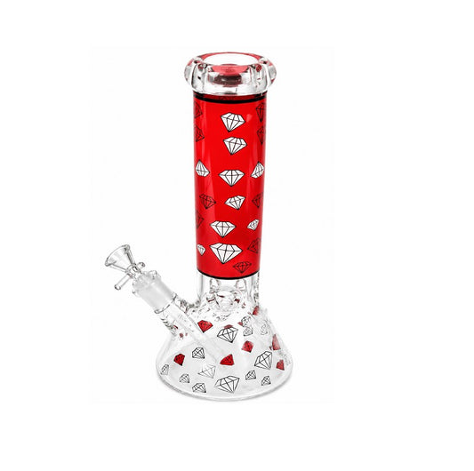 WATERPIPE THICK BEAKER DIAMOND DECAL 6507