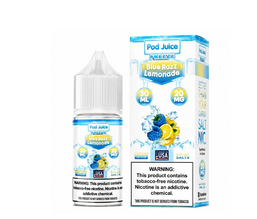 POD JUICE SALT FREEZE BLUE RAZZ LEMNDE 20MG 30ML