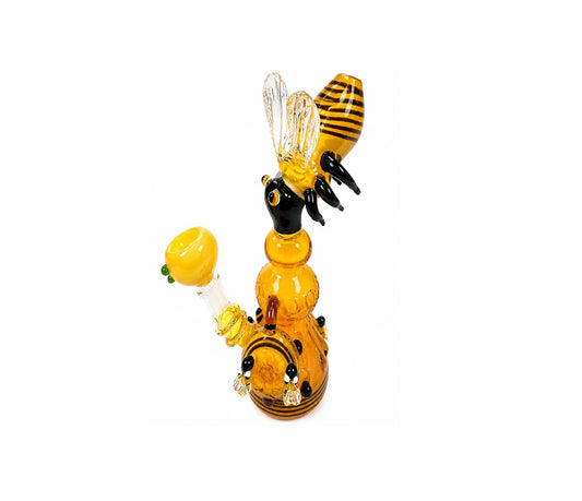 WATERPIPE FANCY BUBBLER HONEYBEE LOTUS 8" FB-63